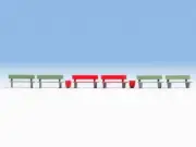 6 Benches and 3 bins- OO/HO figures - Noch 14848