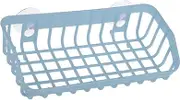 BATHVEVE Multi Functional Wall Mounted Storage Rack with Double Suckers for Kitchen and Bathroom Space Saving Design Easy Drainage Suitable for Items Blue