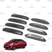 Set Carbon Bowl Insert Handle Cover Trim For Mitsubishi Attrage 4dr 2013 - 2017 (for: Mitsubishi)