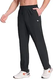 baleaf Men's Joggers with Zip Pockets Running Tracking Bottoms Gym Tracksuits Pants Tapered Quick Dry