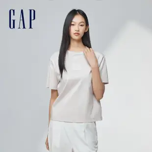 【GAP】女裝 Logo圓領短袖T恤-米色(874321)