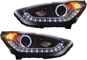 Car Front Lamps Compatible For Hyundai Ix35 2010-2013 LED Auto Headlights Assembly Upgrade Bifocal Projector Lens Accessories