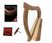 Roosebeck 12-String Celtic Style Baby Harp, Walnut + Learn to Play Book