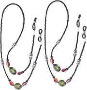 [DEARMAMY] 2pcs Acrylic Beaded Eyeglass Strap For Women Eyeglass Chains Eyeglasses String Holder Glasses Strap Eyewear Chain Glasses Cord Lanyard