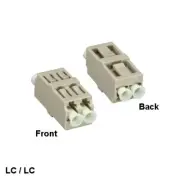 Multi-Mode LC/LC Duplex Fiber Optic Adapter Flange Mount Feedthrough Connector