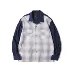 【CABRON】BON BON VINTAGE RT 50S 2TONE SHADOW PLAID SHIRT拼接格紋