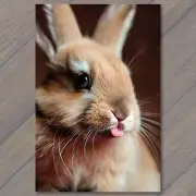 POSTCARD Tongue-Wagging Bunny Rabbit Poses with Sass Funny