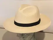 Bailey Ardit Natural Light Color Genuine Panama Straw Fedora Sz SMALL Hat NEW