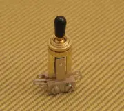 EP-4367-002 Switchcraft Gold 3-Way Guitar Toggle Straight Switch Cream/Black Tip