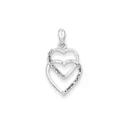 Sterling Silver Diamond Entwining Heart Pendant