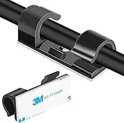 100 Cable Clamps, Wall Wire Brackets, Adhesive Cable Clamps Keep Cables Neat Under desks, Cars, and Computers (Black)