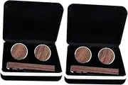 [LIFKOME] 2sets Sturdy Necktie Fixing Clip and Links and Walnut Accessories for Weddings Formal Events and Daily Wear