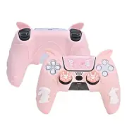 GeekShare Skin for PlayStation 5 Controller Silicone Soft Case Cover Pink Bunny