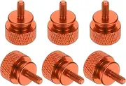 uxcell 6 Pcs M3x7mm Knurled Thumb Screw Computer Case Threaded Hand Tighten Screws Aluminum Alloy for PC Case, Orange