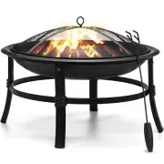 SINGLYFIRE 26 Inch Fire Pit for Outside Outdoor Wood Burning Firepit Bowl Hea...