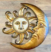 Sun & Moon "Bronze colored " Metal Wall Decor 20" Diameter