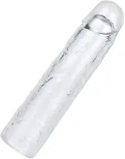 Add 2" Clear Realistic Male Penis Sleeve Extension Extender Cock Girth Enhancer Sleeve for Adult Men Sex Toys