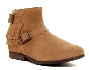 NEW MINNETONKA RANCHO TAUPE ANKLE BOOTIES BOOTS SUEDE BOOTS WOMENS 8