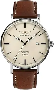 [Iron Annie] Men's Watch with Leather Strap Classic Series Automatic Date 5958