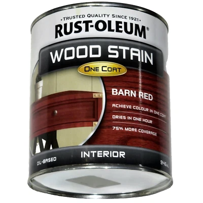 Rust-oleum Wood Stain One Coat Barn Red Dries One Hour Oil Based Interior Quart