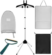 Steamer Hanger Stand - Adjustable Height Handheld Garment Steamer Stand 360° Rotatable Steam Iron Stand Foldable Clothes Steamer Rack Standing Streamer Bracket for Steaming Clothes
