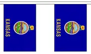 KANSAS U.S. STATE 3 metre BUNTING 10 FLAGS flag USA AMERICA AMERICAN