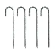 4 Pcs High Strength Garden Stake Tent Peg Galvanized Steel J Hooks Nails