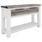 SCARBRO HAMPTONS SOLID ACACIA TIMBER CONSOLE TABLE HALL TABLE 2 DRAWERS
