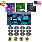 Customizable 12 Pod RGB LED Underglow Lights with Bluetooth Control for Vehicles