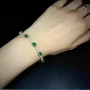 5Ct Round Cut Lab Created Emerald Tennis Bracelet 14K White Gold Plated