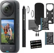 Insta360 X4 8K Waterproof 72MP 360° Action Helmet Camera + Battery Selfie Stick