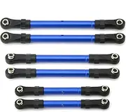 LKHNO Turnbuckles Pull Rod Link Rod Steering Rod Set Fit for Traxxas Slash Hoss Rustler Stampede 4x4 1/10 RC Car Upgrade Parts(Blue)
