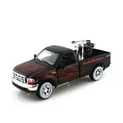 Maisto Licensed Harley Davidson Ford 1999 F350 Pick Up + 2002 FXSTB Night Train Diecast Model Car