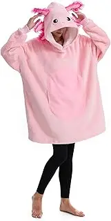 [OGU' DEAL] Adult Animal Wearable Blanket Hoodie Sherpa Fleece Oversized Hoodie Sweartshirt with Pockets