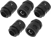 X AUTOHAUX M25x1.5 Cable Glands 28.5mm / 1.12" Bellows Waterproof Joint Straight-Through PA6 Nylon Black 5 Pcs