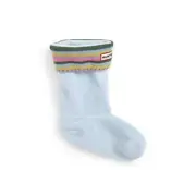 HUNTER Kids FLEECE WELLY SOCKS BABY BLUE STRIPE CUFF BOOT LINERS XS ( 11-13 )
