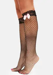 Walk My Way Fishnet Crew Socks