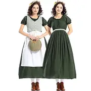 19th Century 1800s Old West Prairie Dress Pioneer Women's Halloween Carnival World Book Day School Event Dress Up Historical reenactment Adults Dress Apron