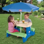 Kids Picnic Table Umbrella Play Set Portable Backyard Beach Toddlers Furniture
