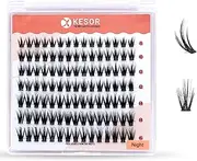 KESOR Lash Cluster Extension DIY (Night) 84Pcs Premium Quality Soft Thin Band Like Real Lashes C Curl (8-16mm Refill Lashes)