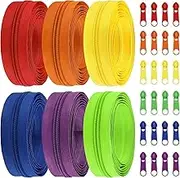 12 Yards 6 Pieces Sewing Zippers #5 Nylon Coil Zippers Assorted Zipper for Sewing with 24 Zipper Sliders for DIY Tailor Sewing Crafts Supplies, 6 Colors