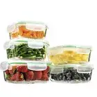 EatNeat 10-Piece Glass Food Storage Containers with Lids - Meal Prep Containers