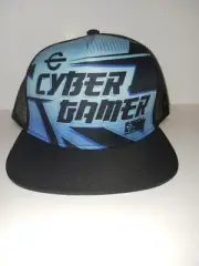 New Boys Youth Blue & Black Adjustable Mesh Back Cyber Gamer Hat One Size