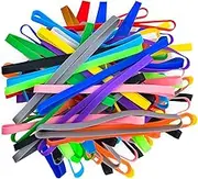 Coopay 120 Pieces Silicone Rubber Bands Colorful Elastic Wrapping Bands for Books, Art, Exercise, Crab Traps, Cooking, Wrapping, Heat, Cold, UV, Chemical Resistant (5.5 inch)
