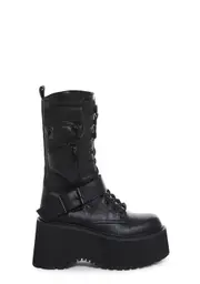 [Current Mood] Obsidian Platform Zip-Up Boots - Black