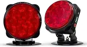 Wireless Pivot Tow Lights with Battery | Multi Functional Signal Lights | Sturdy Magnetic Mount | 4 Pin Round Connection
