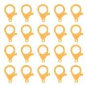 100 Pcs Lobster Claw Clasps Snap Lanyard Clip Hooks, Yellow
