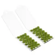 2 Sets/56Pcs Miniature Static Artificial Grass Tuft Terrain Model, Yellow Green