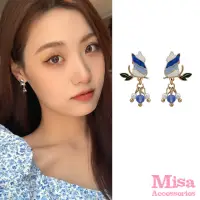 在飛比找momo購物網優惠-【MISA】韓國設計S925銀針可愛樹頭貓咪流蘇墜造型耳環(