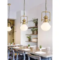 在飛比找ETMall東森購物網優惠-復古工業風黃銅玻璃美式餐廳北歐簡約餐桌島臺吧臺咖啡廳床頭吊燈